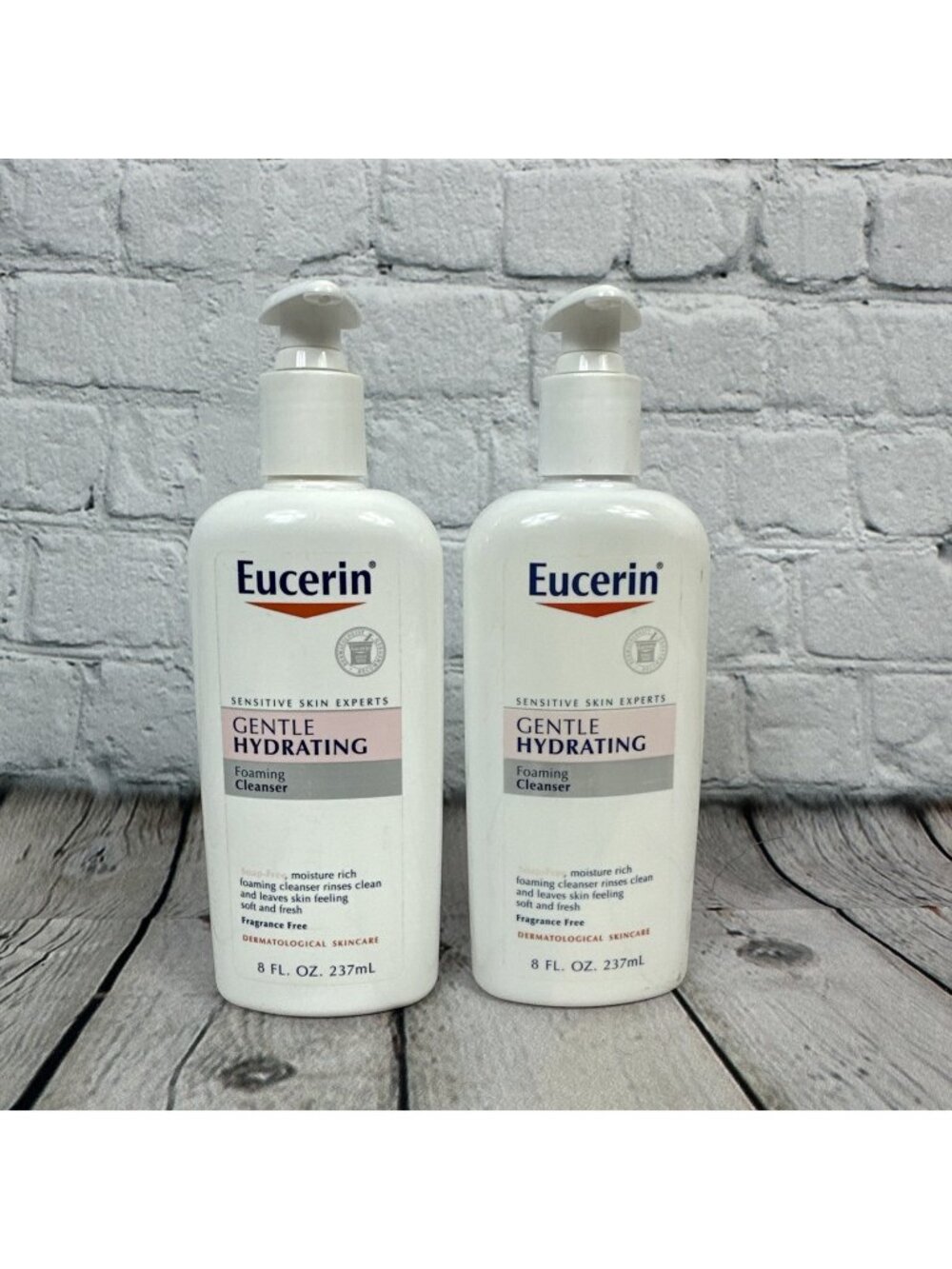 2x Eucerin Sensitive Skin Gentle Hydrating Foaming Cleanser 8 fl oz